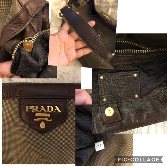 💯% AUTHENTIC PRADA Canapa Jacquard Logo Hobo - Picture 6 of 8